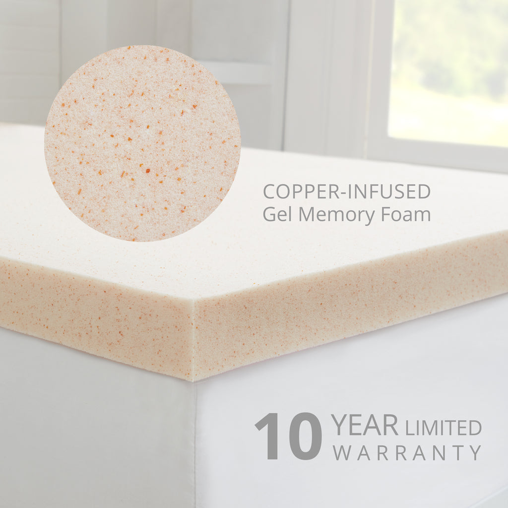 CopperFresh® 2-Inch Gel Memory Foam Mattress Topper